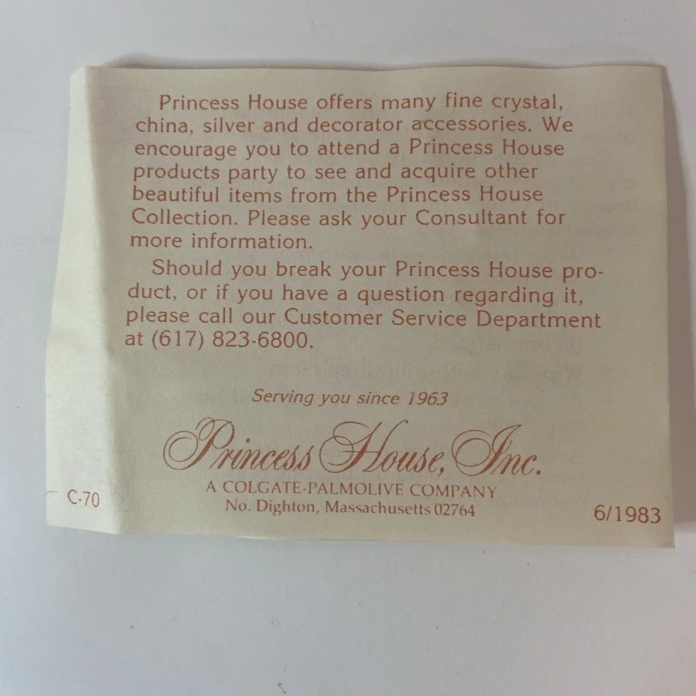 Set of 2 Vintage #438 Princess House Pressed Glass Utensil Spoon Rest Holder NIB